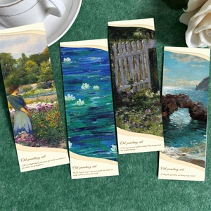 30 Sheets Impressionist Oil Painting Art Bookmarks Artistic Landscape Floral Paper Bookmarks For Reading Handbook DIY Decoration