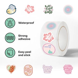 500pcs roll of waterproof macaron stickers with inspiring quotes for journal decoration
