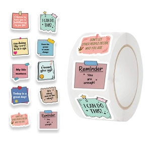 Rouleau de 500 autocollants d'affirmation positive pour décoration de journaux et lettres