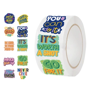 500pcs colorful inspirational quote stickers roll for scrapbooking and envelopes