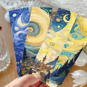 Van Gogh Style Oil Painting Paper Bookmarks Artistic Dream Series Reading Accessories For Students And Book Lovers