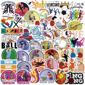 Sports Theme Graffiti Stickers Waterproof PVC DIY Decals For Laptop Guitar Luggage Skateboard Water Bottle Football Basketball Volleyball