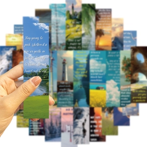 Detailed view of nature photography bookmarks with inspirational English quotes for reading