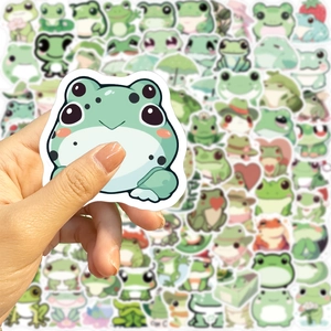 Waterproof cartoon frog graffiti stickers for laptops and guitars 100 piece set