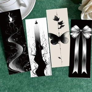 Minimalist Black And White Ink Style Artistic Paper Bookmarks Set For Readers Students Reading Decoration DIY Stationery Accessory