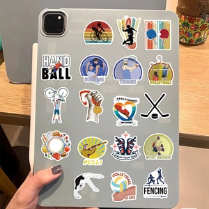 Waterproof sports collection stickers for laptop and guitar with vintage athletic designs