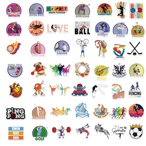 50-piece set of colorful waterproof sports stickers for laptops, guitars and luggage DIY