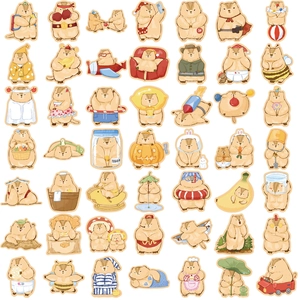 50 cute capybara cartoon stickers for decorating guitar laptop and luggage
