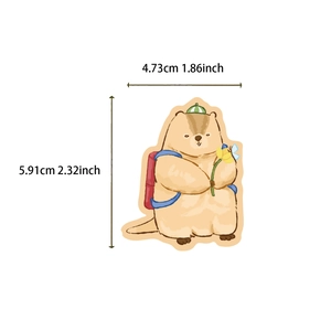 Detailed view of marmot sticker with dimensions 1.86x2.32 inch for guitar decor