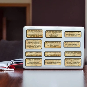 Vintage English short quotes stickers for laptop decoration on white laptop cover