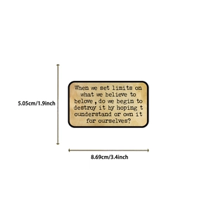 Vintage paper love quote sticker with dimensions 3.4 x 1.9 inches for DIY scrapbooking