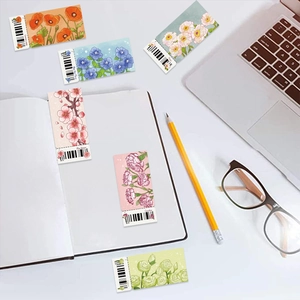 30-piece hand-drawn floral paper bookmarks for journaling and DIY creative reading materials
