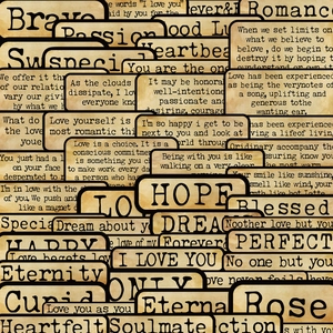 Set of 50 vintage English quote stickers with LOVE theme for DIY journals and laptops