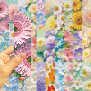 Dettaglio ravvicinato di un segnalibro con pittura a olio e design floreale rosa 3D