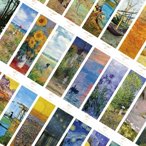 Detail-Flachbild von impressionistischen Lesezeichen mit Kunst von Monet und Van Gogh