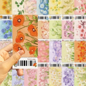 Hand-drawn orange poppy bookmarks in a minimalist style for creative reading and DIY journaling
