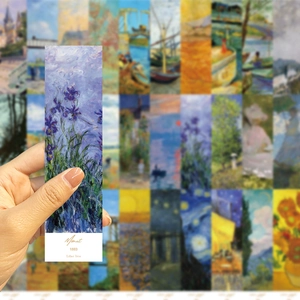 Nahaufnahme von Monet Flieder Iris Kunst Lesezeichen aus hochwertigem Karton zum Lesen