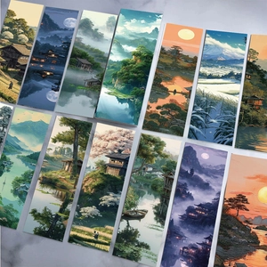 Landschaft Kunst Lesezeichen Set Vintage Orientalischen Stil Papier Lesen Marker Für Buchliebhaber Studenten Schreibwaren Dekor