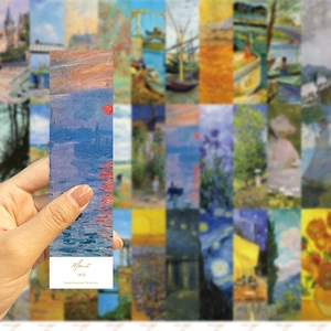 Nahaufnahme von Monet Impression Sonnenaufgang Kunst-Lesezeichen für Leser und DIY-Projekte