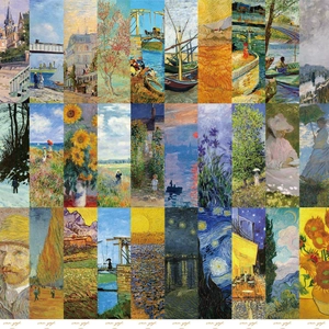 30-teiliges Lesezeichen-Set mit impressionistischen Gemälden wie Van Goghs Sternennacht
