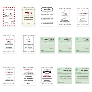 Set of 13 funny wine bottle stickers for DIY gift decoration and laptop scrapbooking