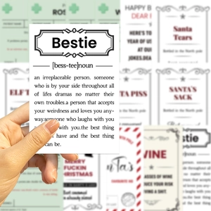 Waterproof Bestie dictionary definition stickers for decorating laptops and guitars