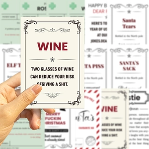 Funny vintage red wine bottle label sticker for laptop and guitar DIY decor