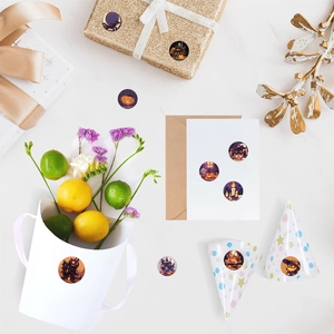 Halloween stickers on gift boxes and envelopes for festive party decorations