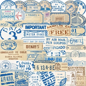 50pcs vintage travel ticket graffiti stickers for suitcases with retro city stamps
