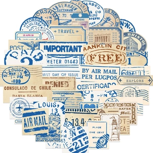 50pcs vintage travel graffiti stickers with retro world city theme for DIY scrapbooking