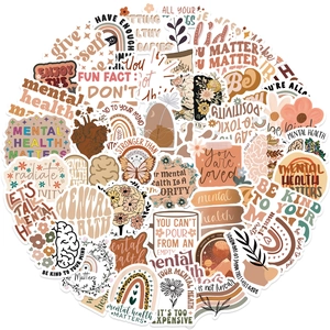 50pcs bohemian mental health stickers for laptop and guitar waterproof vinyl decals
