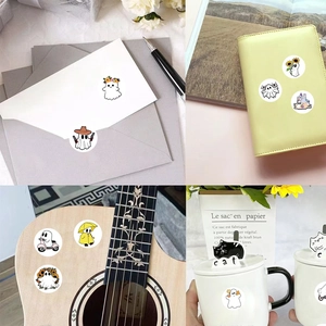 500pcs roll of cute cartoon ghost stickers used for sealing envelopes and journals