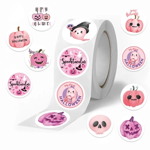 500 Stück Rolle Süße Cartoon Rosa Halloween Washi Tape Aufkleber Für Scrapbooking Umschlag Versiegelung Kürbis Geist Skelett Dekorative Etiketten