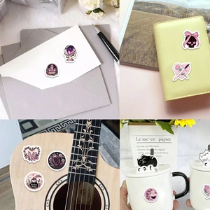 500pcs Gothic pink and black stickers roll for scrapbooking, journals and DIY decor