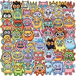 Cartoon Cute Monster Doodle Stickers Waterproof PVC Decals For Laptop Guitar Luggage Skateboard DIY Decoration Stickers