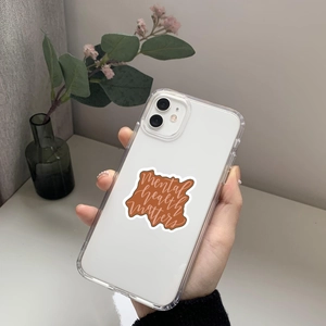 Close-up of Mental Health Matters lettering on a transparent protective phone case