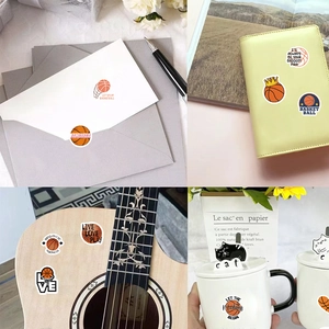 500pcs roll basketball themed stickers with motivational phrases for scrapbooking and sealing