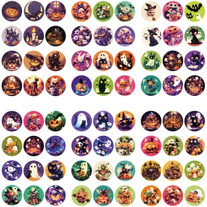 72-piece Halloween pumpkin and ghost stickers set with various cartoon festive designs