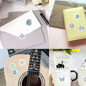 Rotolo da 500 adesivi creativi blu per scrapbooking, diari e sigillatura di buste da lettere