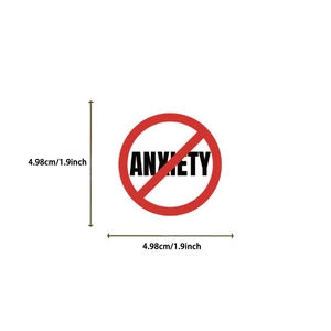 Detailed view showing a 1.9 inch diameter measurement for the Anxiety Sensory sticker