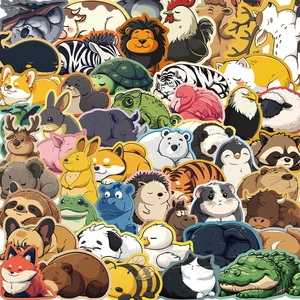 Cartoon Animal Stickers Set Waterproof PVC Matte Vinyl Decals For Laptop Luggage Guitar DIY Scrapbooking Decoration Stickers