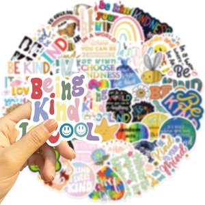 Waterproof Be Kind themed graffiti stickers set for laptops, guitars and luggage decor