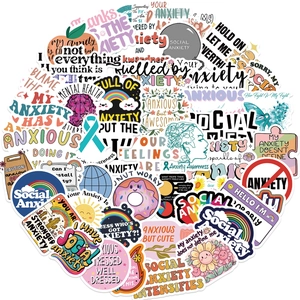 50pcs mental health and anxiety sensory stickers for laptop guitar and luggage decoration