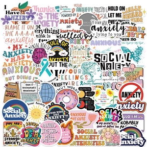 Mental Health Anxiety Awareness Stickers Waterproof PVC Inspirational Quotes Decals For Laptop Water Bottle Suitcase Decor