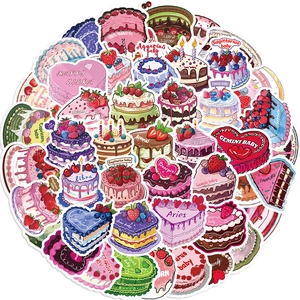 50 pegatinas impermeables de pasteles de corazón del zodiaco para guitarras y laptops