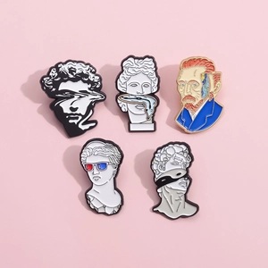 Set di Spille in Smalto Artistico Scultura di David Van Gogh Venere Pop Art Surrealista Spille da Bavero per Abbigliamento Borse Decorazione