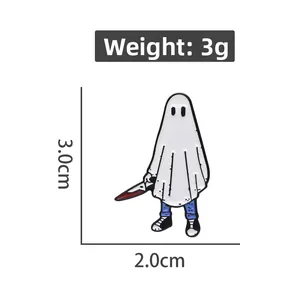 Dimensions du pin's fantôme: hauteur 3,0cm, largeur 2,0cm et poids de 3g