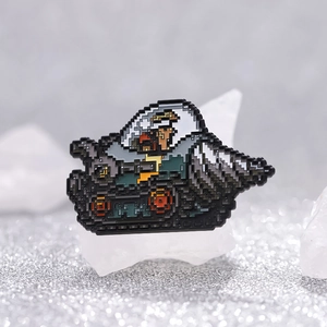 Creative pixel art tank enamel pin badge made of zinc alloy for backpack decoration