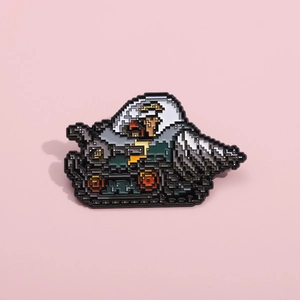 Creative Pixel Art Tank Enamel Pin Alloy Brooch Retro Game Style Metal Badge For Backpack Clothes Decoration Accessories
