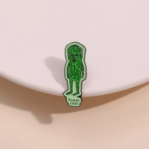 Funny Pickle Face Enamel Pin Humorous Cartoon Man Character Zinc Alloy Brooch Backpack Clothing Jewelry Accessory Decor